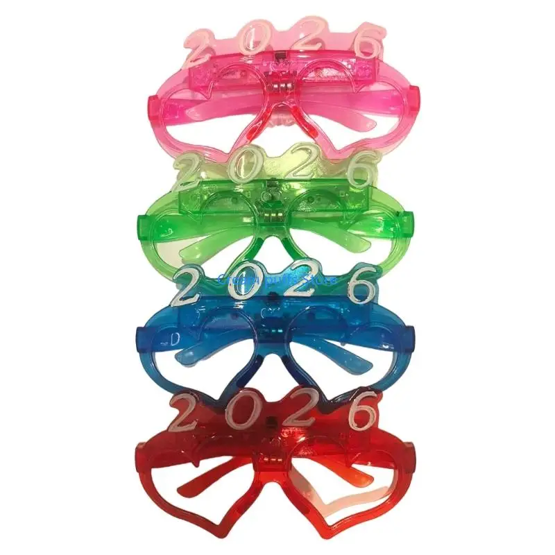 50LE Glowing LED Eyewear For Cosplay Event Practical Plastic Frame Adjustable Fit Adults Kids Costume Props