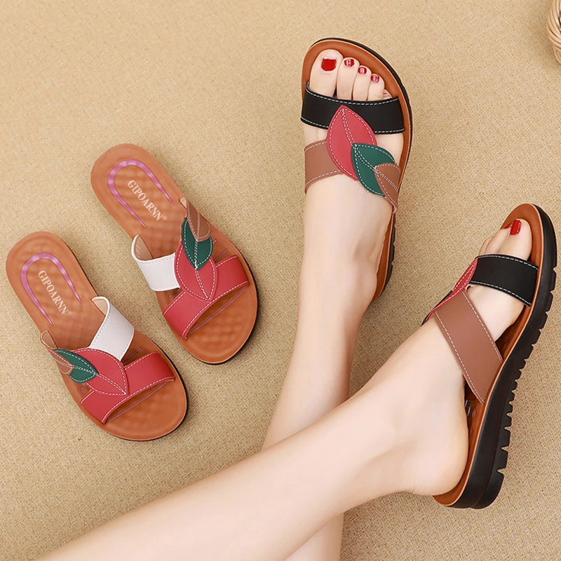 

Women's Slippers，Mom's Slippers Middle-aged and Elderly Flip-flops for Outdoor Wear Anti-slip Summer Shoes Casual