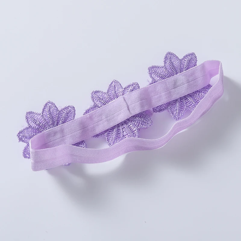 Baby Girl Headband Newborn Elastic Flower Pearl Toddler Hair Band Kids Headwear Soft Solid Hairbands Child Hair Accessories 0-3Y