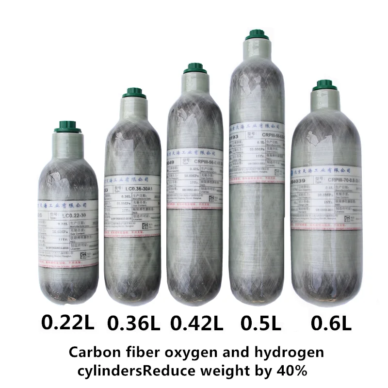 Climbing and Diving Oxygen Tank Carbon Fiber Composite Winding Cylinder High pressure gas cylinder 30Mpa Emergency Oxygen Tank