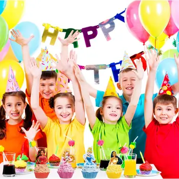 30/31件裝迪士尼公主主題紙杯蛋糕裝飾插牌,公主紙杯蛋糕裝飾,生日蛋糕裝飾,派對嬰兒派對裝飾 10 最佳銷售 公主生日 - №6