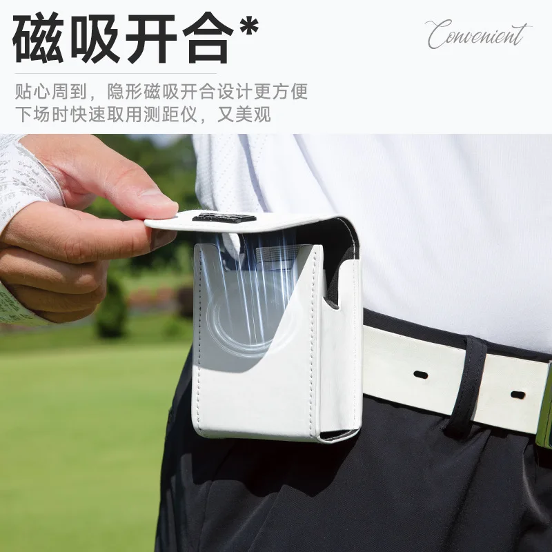 PGM Golf Rangefinder Case Ultra Leather Magnetic Closure Waist Pack for Men Women