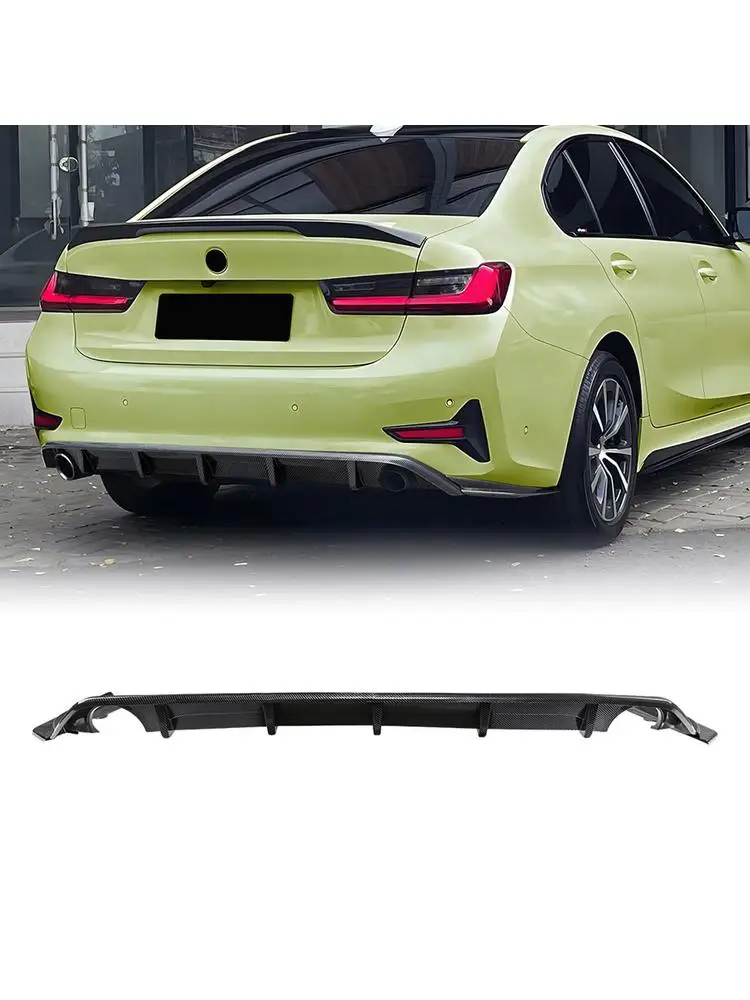 Dla BMW Serii 3 G20 G21 2019-2022 Wersja Standardowa Dyfuzor Tylnego Zderzaka Listwa Karbonowa/Czarny Połysk Splitter Spoiler Klapy Bagażnika — 2