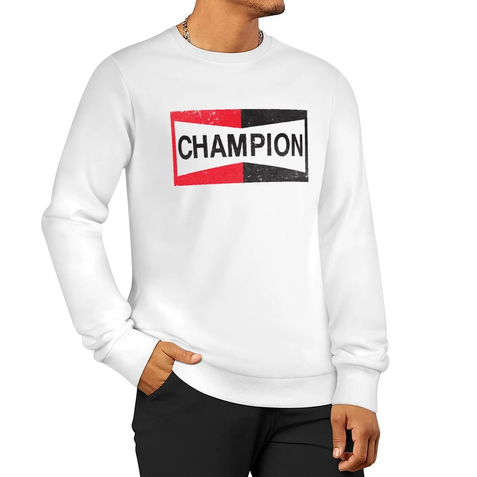 

CHAMPION - Spark Plug Retro Distressed Emblem - Cl Sweatshirt korean clothes sweatshirt men