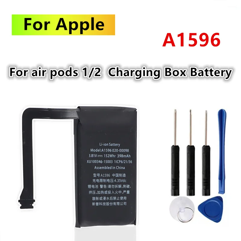 A1596 For airpods 1st 2nd A1604 A1602 A1523 A1722 A2032 A2031 air pods 1 2 Wireless Headset Charging Compartment Box Battery