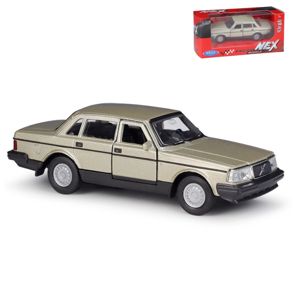 1/36 Volvo 240 GL auto giocattolo classica per bambini Welly Diecast veicolo in miniatura tirare indietro ruote libere collezione regalo per ragazzi