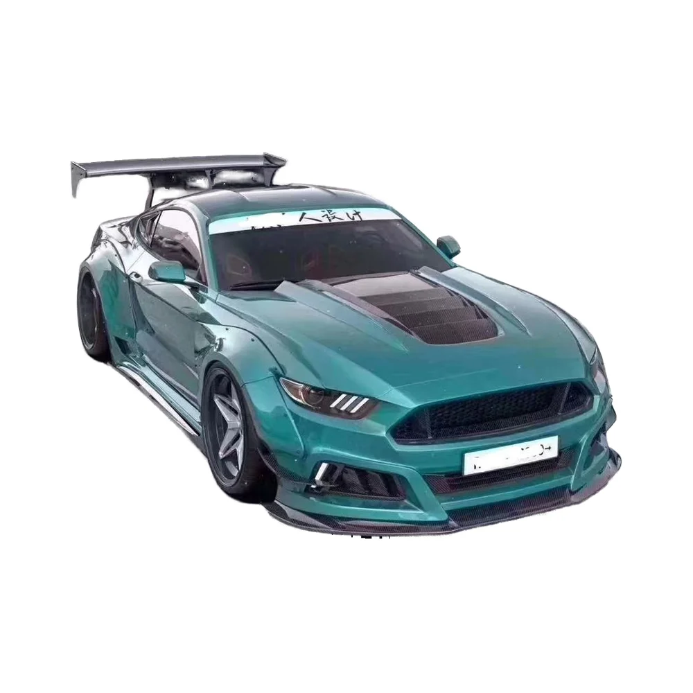 

For Ford Mustang Carbon Fiber Body Kit Upgrades the Second Generation Rbt-style Wheel Arch Front Bumper Hood Diffuser Spoiler
