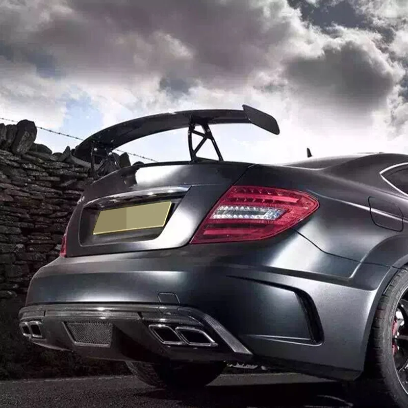 لمرسيدس بنز W204 C63 AMG كوبيه 100% ألياف الكربون الحقيقية الأسود سلسلة الجذع المفسد الجناح الخلفي 2 الباب 2007-2014 BS نمط