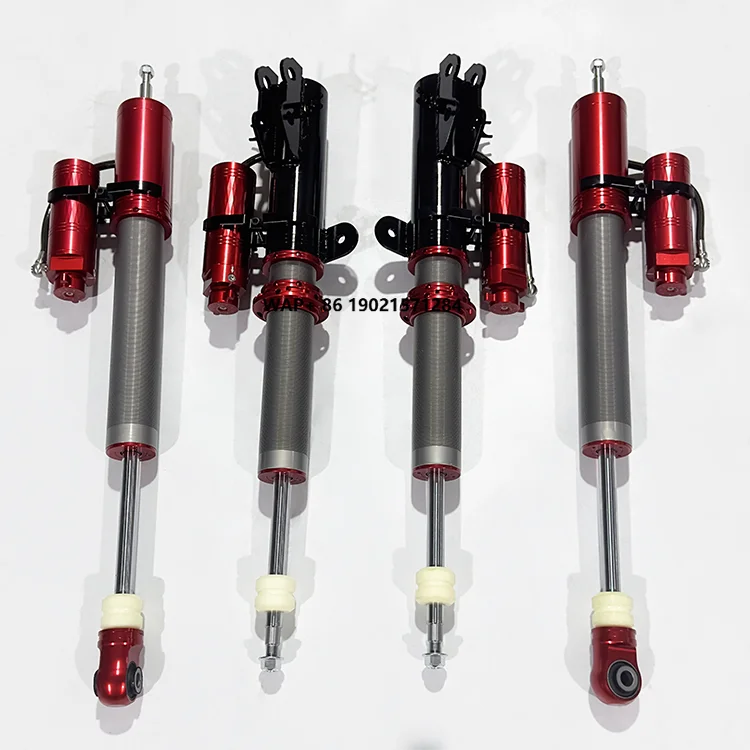 Je  Tour Shanhaiguan T1 Red   2.0-Inch Diameter Tubes 12-Level Adjustable Compression 2-Inch Lift Shock Absorbers Front Rear