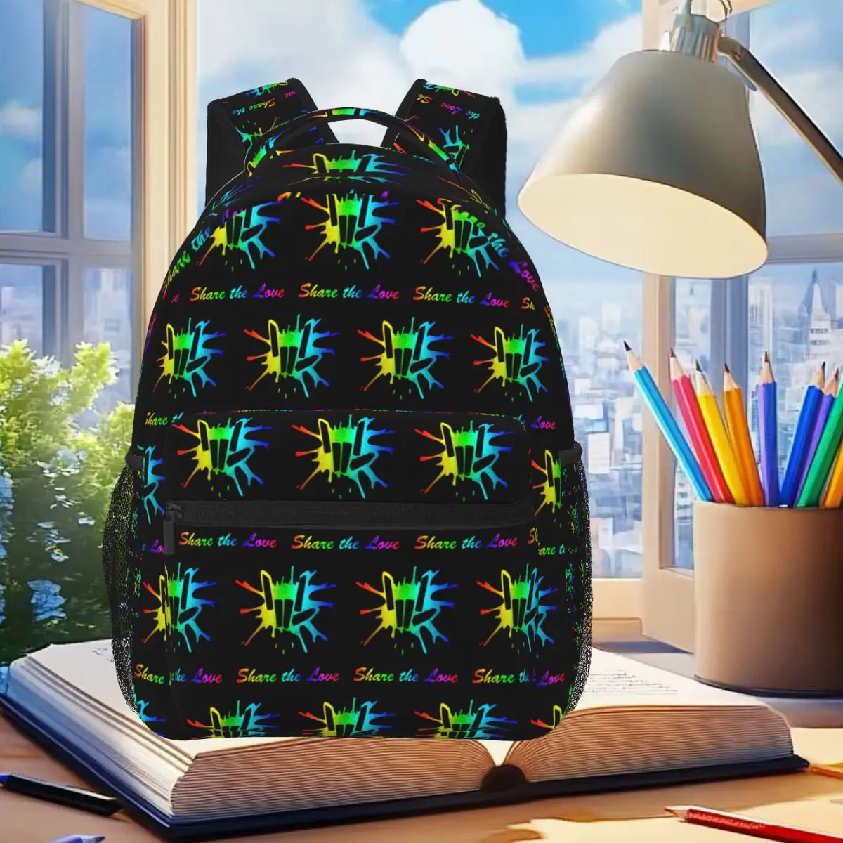 

Поделиться любовью, милый рюкзак для детей и молодежи, студенческий рюкзак для мальчиков и девочек, детская школьная сумка, компьютерные сумки на плечо для мужчин и женщин