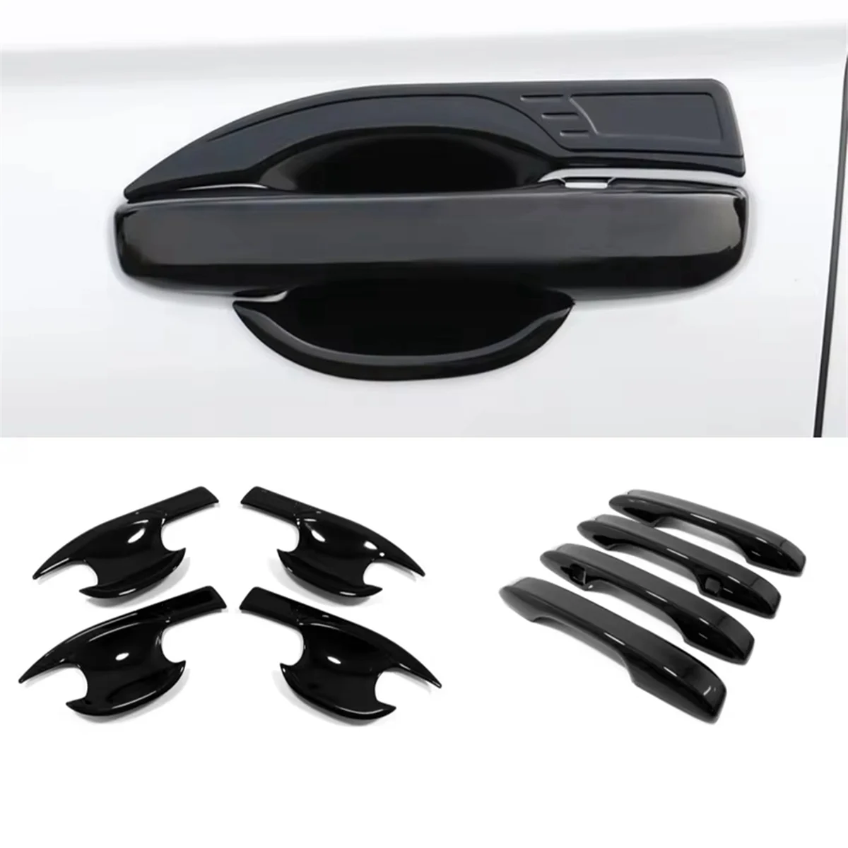 Car Black Side Door Handle Decorative Door Bowl Shell Sticker for Honda CR-V CRV 2023