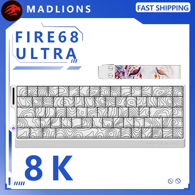 

NEW MADLIONS Fire68ultra Mechanical Magnetic Switch Keyboard 8K 0.1MS Low Latency Full-Key Hot Plug Customized Gaming Keyboard