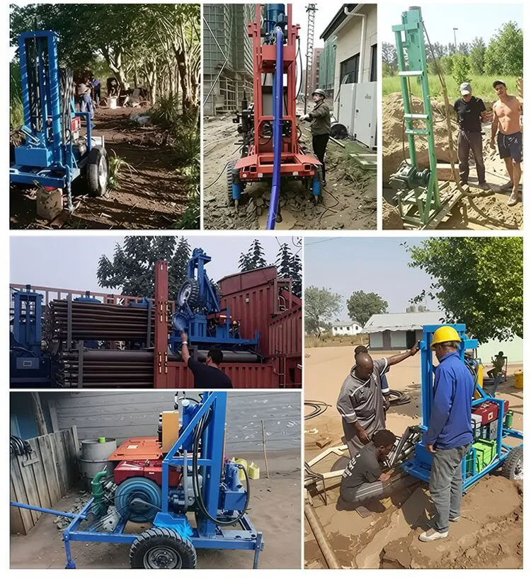 Portable Manual Water Well Drilling Rig Small Africa Water Well Drilling Rig Tracked Wheeled Drilling Rig for Water Well