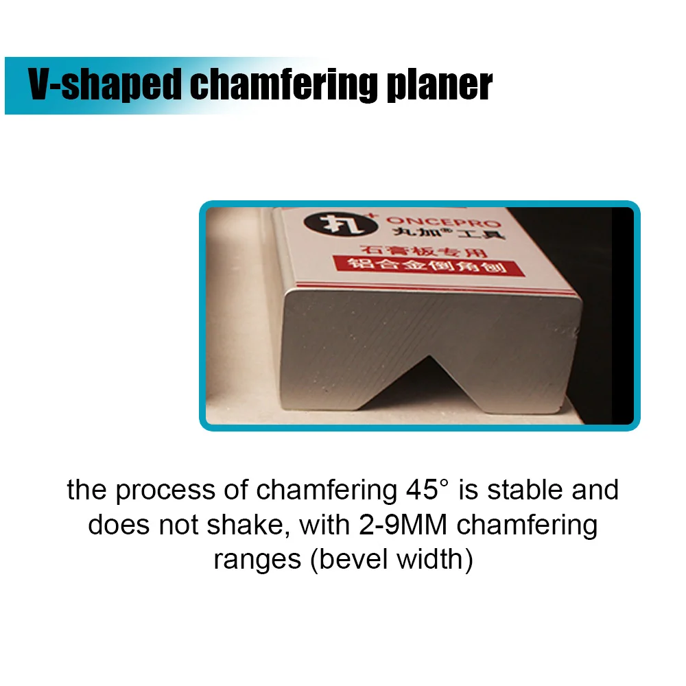 Plasterboard Chamfering Planer Wood Edges Trimming Tool Tilt 45° Angle Ceiling Decorative Planer Aluminum Alloy Plane Planer