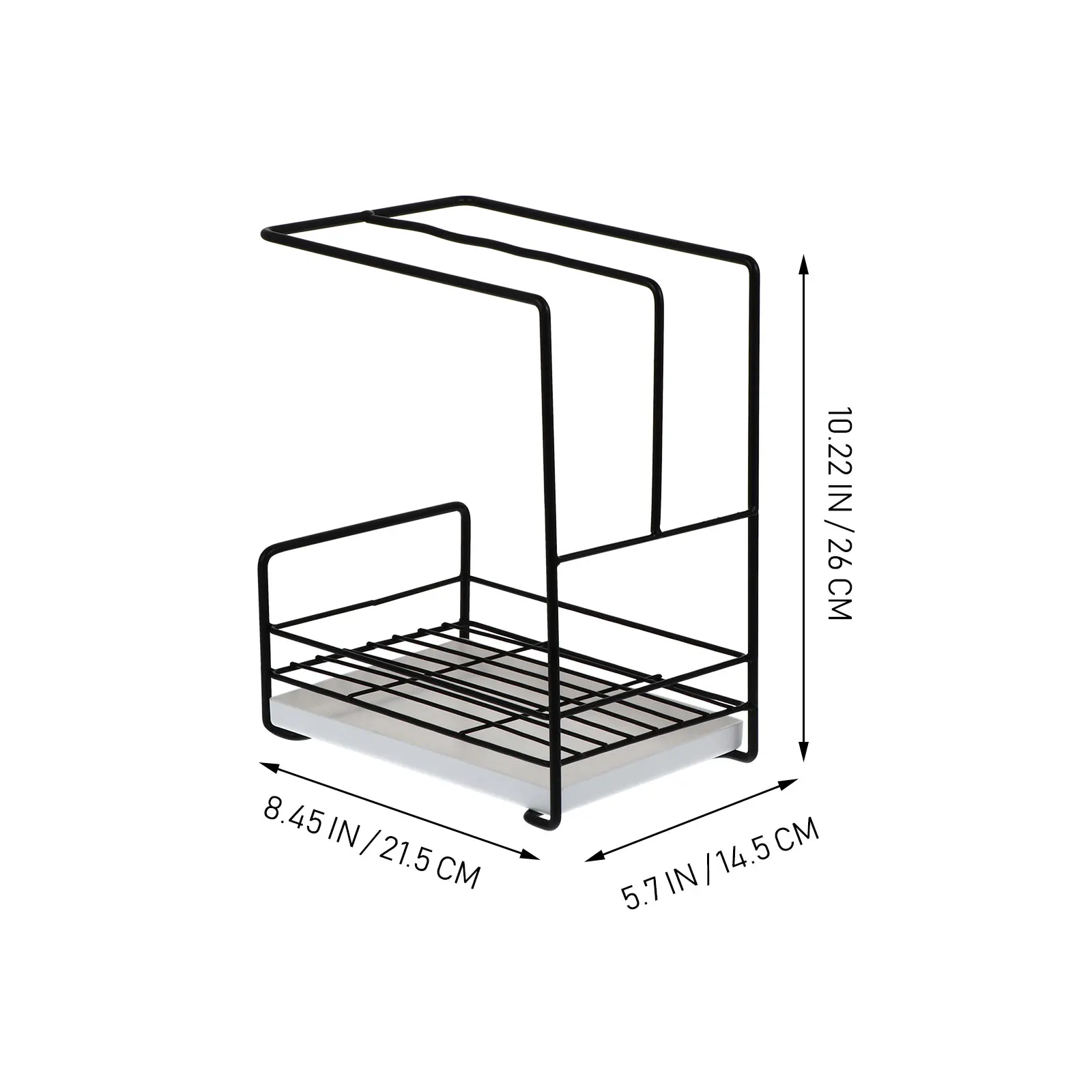 

Drain Rack with Tray Stainless Steel Countertop Storage Holder Soap Stand Wear-Resistant Rust-Proof Kitchen Organizer