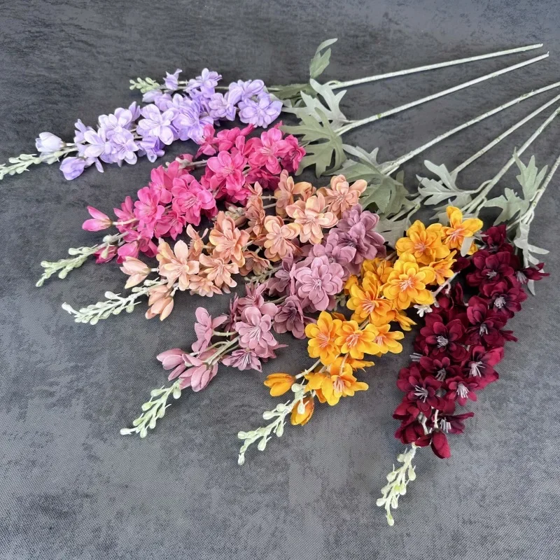 

Artificial Flowers 88CM2 Fork Long Branch Hyacinth Larkspur Home Living Room Vase Flower Arrangement Craft Wedding Decoration