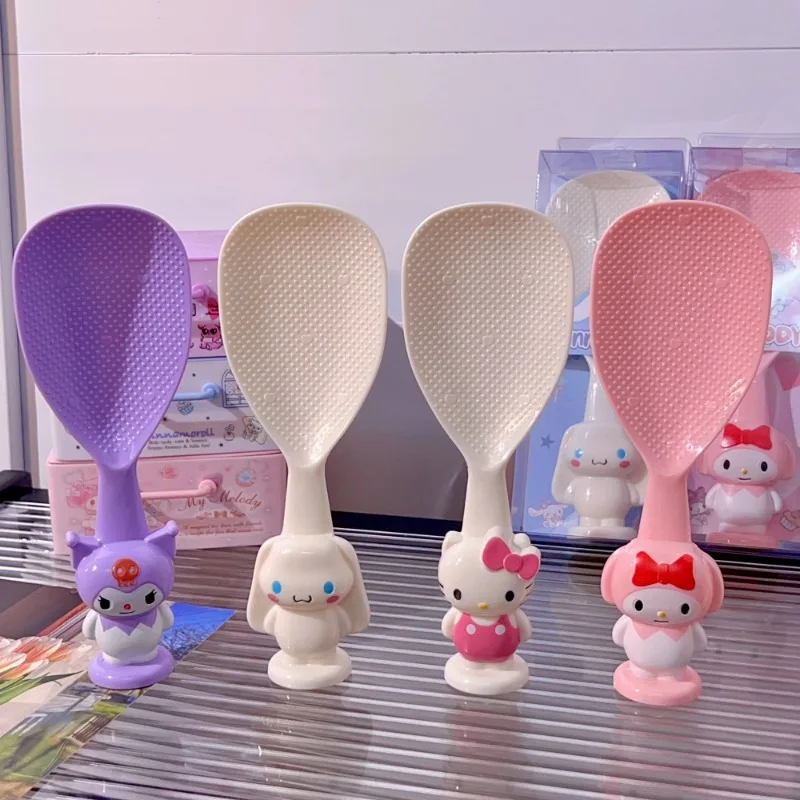 Cinnamoroll Hello Kitty Anime Kawaii Sanrio Cucchiaio di riso Simpatico cartone animato My Melody Fornello di riso in plastica Stoviglie per la casa Regali Giocattoli