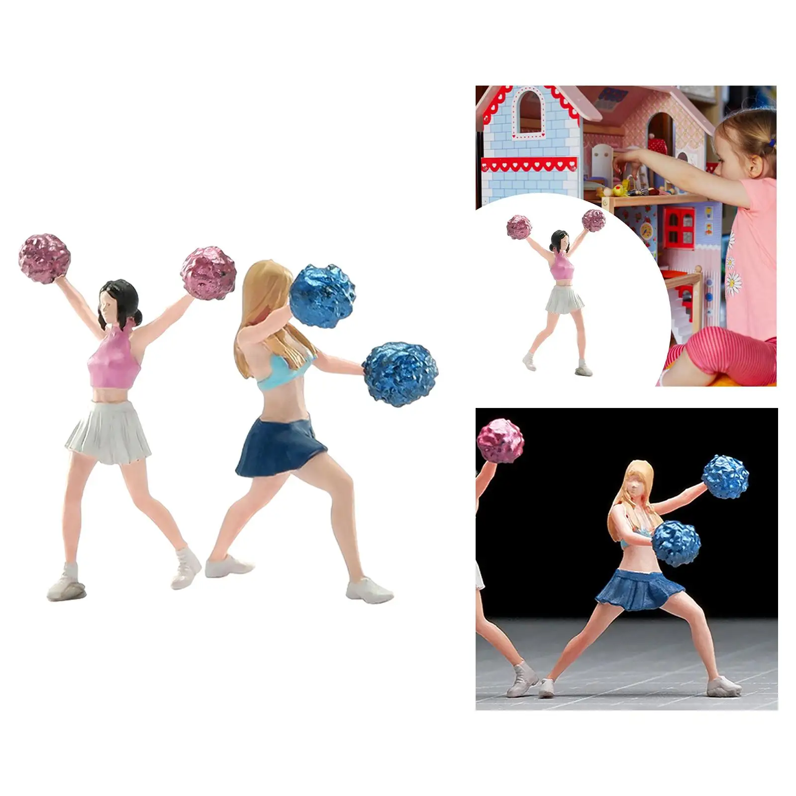 Figurine de pom-pom girl pour Micro paysage, aménagement de Train de scène DIY, 1/64