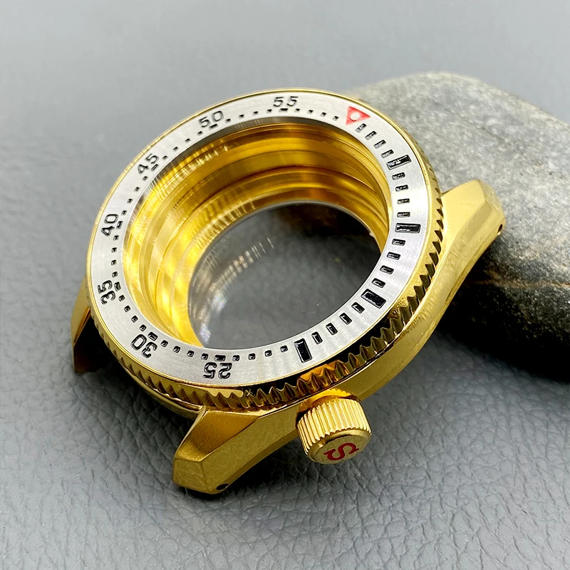 42mm Mod Gold SPB185 SPB187 Replace Case 28.5mm Dial Fits NH35 7S 4R Movement 20ATM Waterproof Men Diving Watch Cases Customized