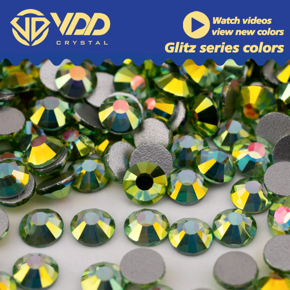 VDD 432 Glitz-Peridot SS4-SS30 High Quality Glass Rhinestones Crystal Flatback Strass Diamond Stone For DIY Nail Art Accessories