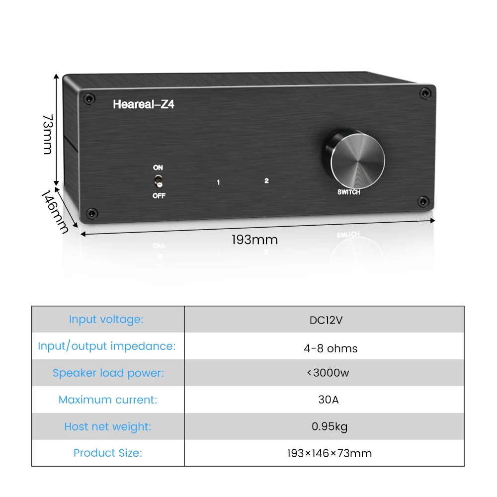 Heraeal Audio 1 In 2 Out  2 In And Out Power Amplifier Passive Speaker Speaker Switching Converter High Fidelity