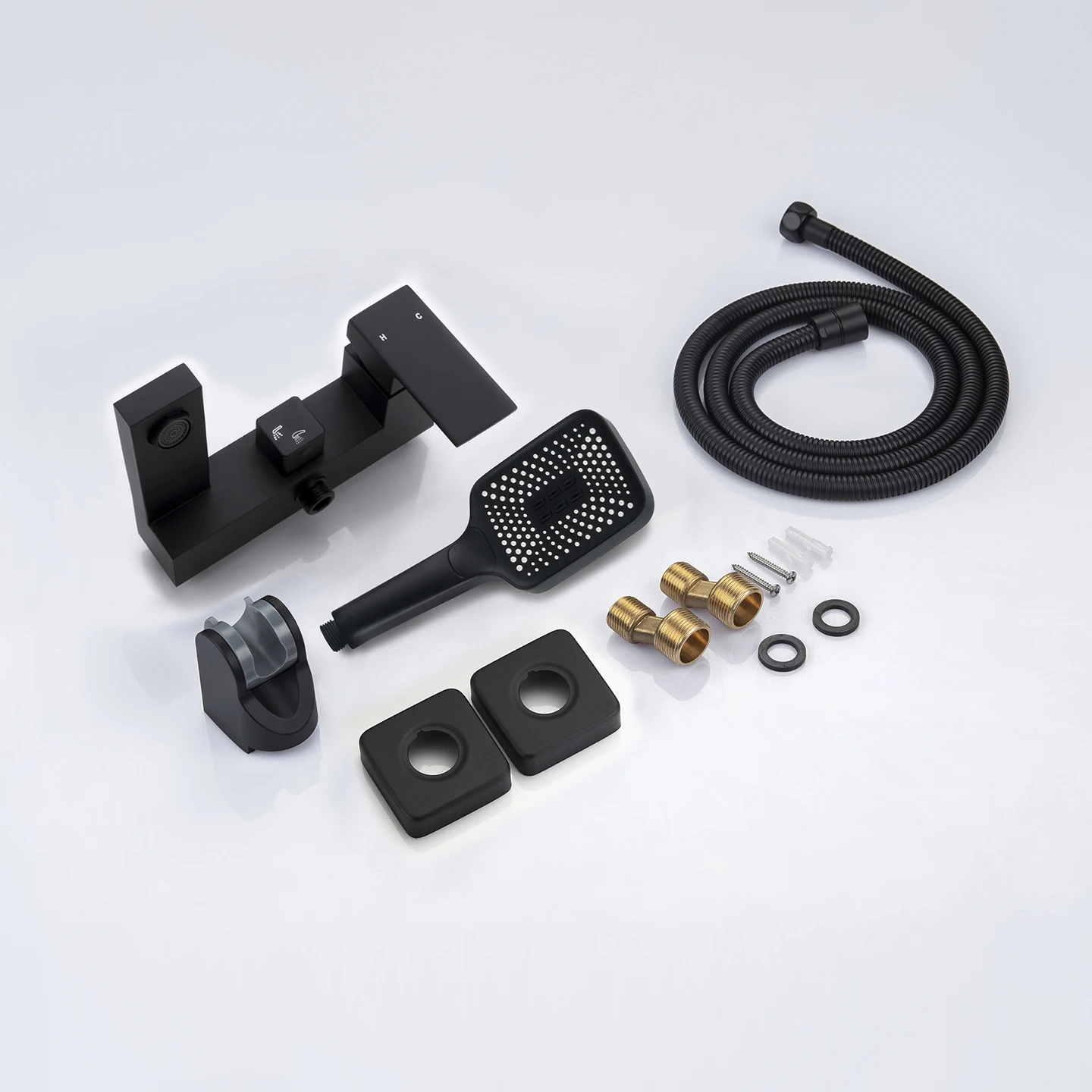 

Bathtub Faucet Set with Hand Shower Wall Mounted Bathroom Tub Faucet Combo Set Bath Tub Faucet with Handheld Shower Black