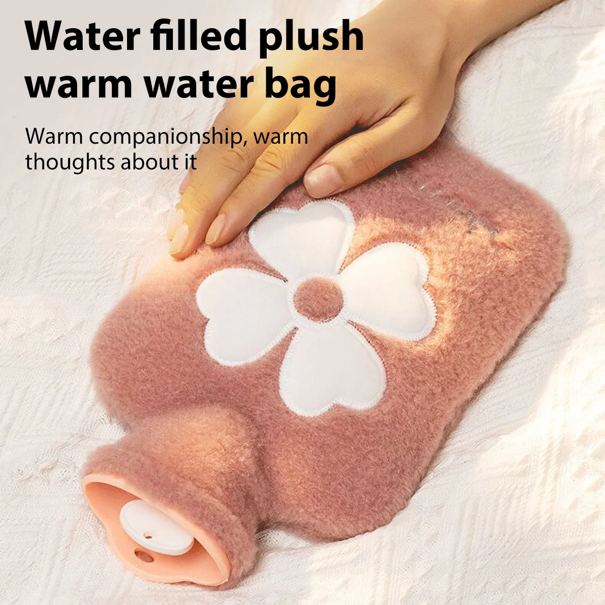 

1 шт., бутылка для горячей воды, 500 мл, наполненная водой, зимняя, утолщенная, из ПВХ, портативная, теплая, студенческая, грелка для рук, плюшевая, мини-сумка для теплой воды