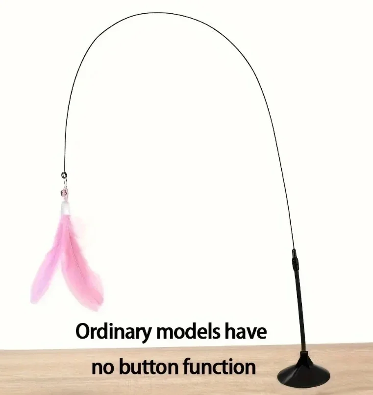 

Cat Teaser Stick With Bell, Feather, Long Rod Suction Cup Kitten supplies Cat toy feather Hierba gatera Cat scratching post Cats