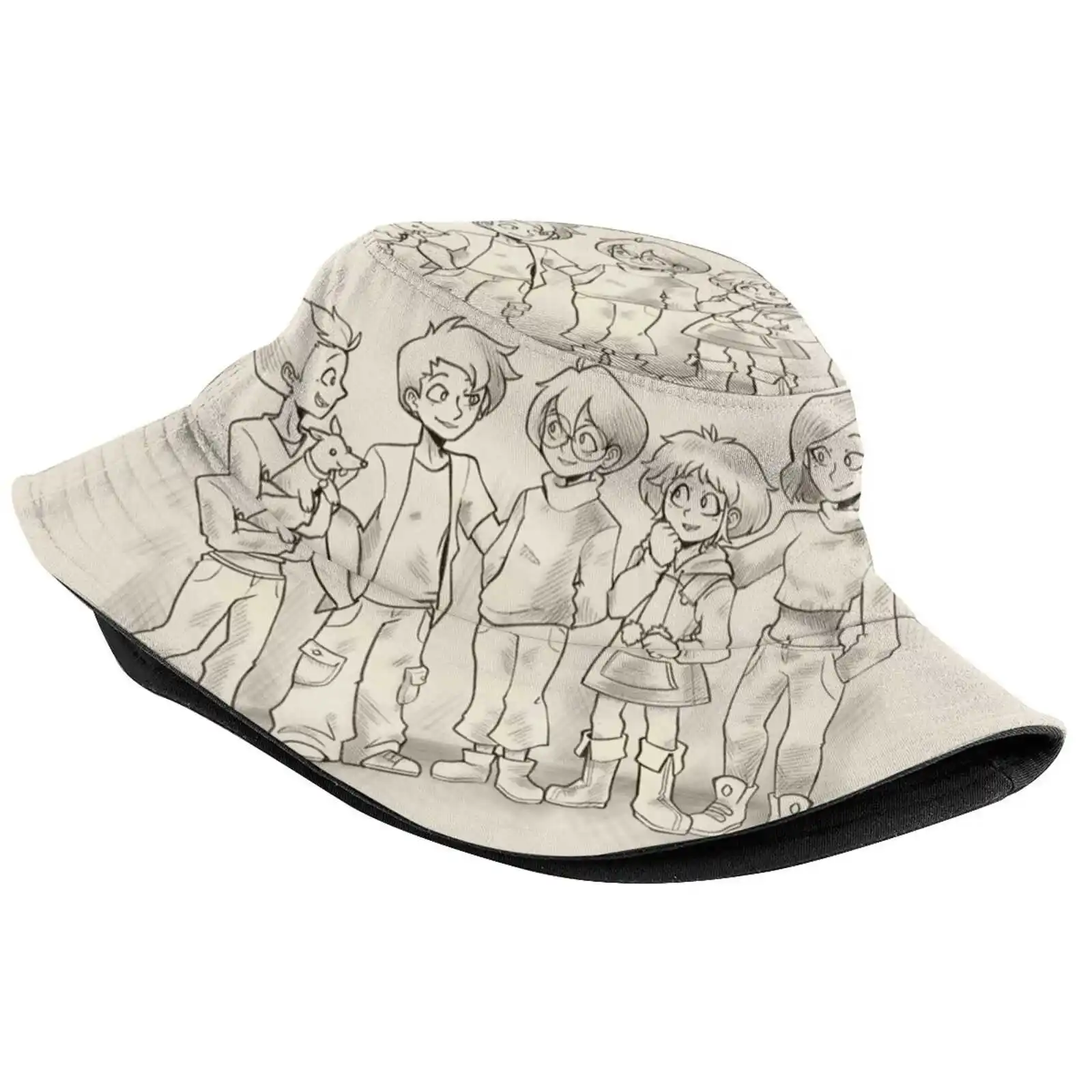 Group Photo! The Lyoko Bucket Hat Beach Tourism Hats Breathable Sun Cap Code Lyoko Aelita Yumi Ulrich Odd Jeremy Kiwi