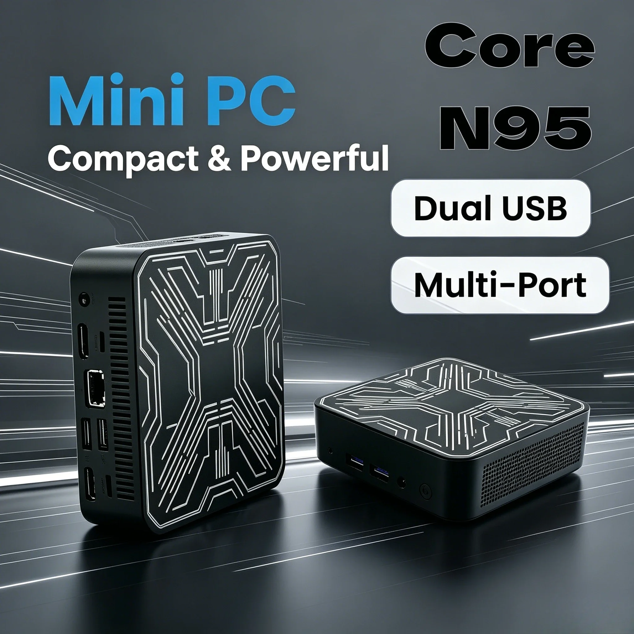 Intel Core N95 16GB RAM 1TB/2TB SSD 1000M Ethernet Portable Mini PC Gaming Desktop Computer for Gamer