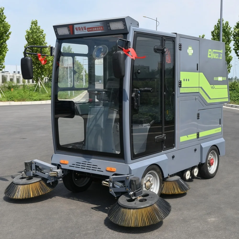 Factory Warehouse Lot Ride on Road Manual Electric Sweeper Truck Electric Street Sweepers