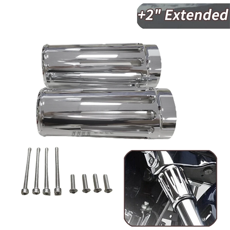 Extended Fork Boot Slider Cover Fork Slide Cover +2 Inch Fit For  Road King Street Glide FLHX/R