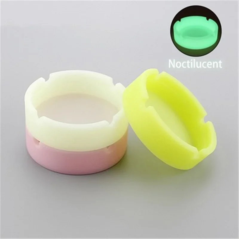 Silicone Ashtray Bar KTV Portable Ashtray Creative Household INS Wind Easy Cleaning Nightlight White Fluorescent Smoke Cup