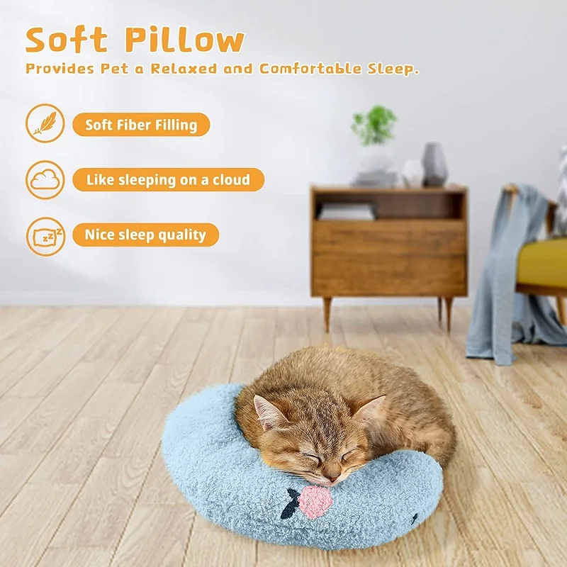 Almohada en forma de U para mascotas, Protector de cuello para dormir profundamente, reposacabezas para perros y gatos, suministros para mascotas