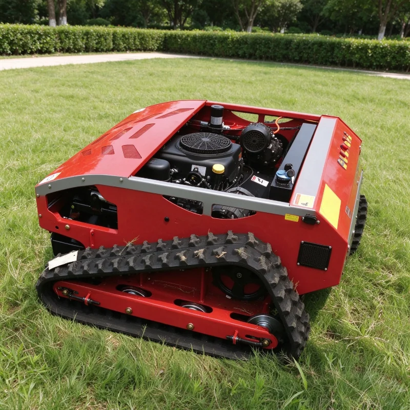 Factory Supply Remote Operated Lawn Mowing Robot, 550mm Cut Width, 20-150mm Adjustable Height, 30° Hillside Mowing, 24V Power
