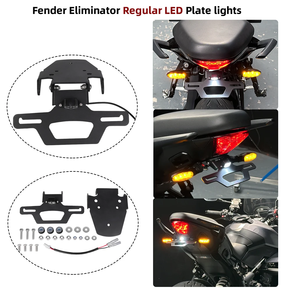 2026 Sport 800 License Plate Holder For Tiger Sport 660 800 2022-2025 Motorcycle Fender Eliminator Tail Frame LED Plate Light