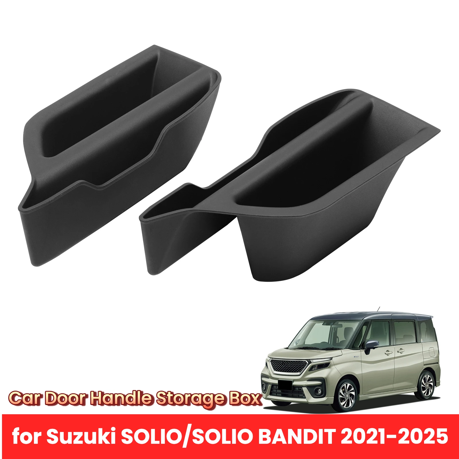 for Suzuki SOLIO/SOLIO BANDIT 2021-2025 Car Door Handle Storage Box Door Holder Tray Organizer Accessories 2PCS
