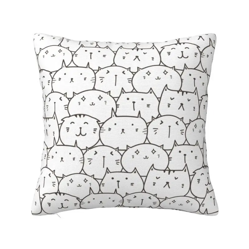 Custom Suspicious Cats Pattern Nordic Pillow Cover Cushions Cover for Sofa