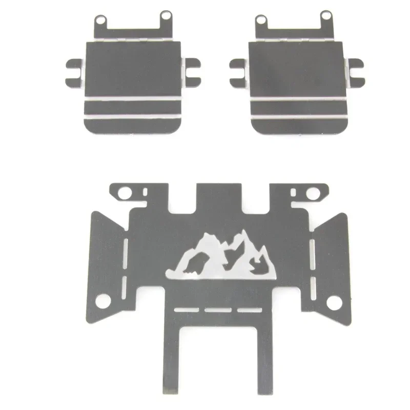 3pcs Stainless Steel Chassis Armor Axle Protector Skid Plate Set for TRX4M TRX4-M 1/18 RC Crawler Car Upgrade Parts