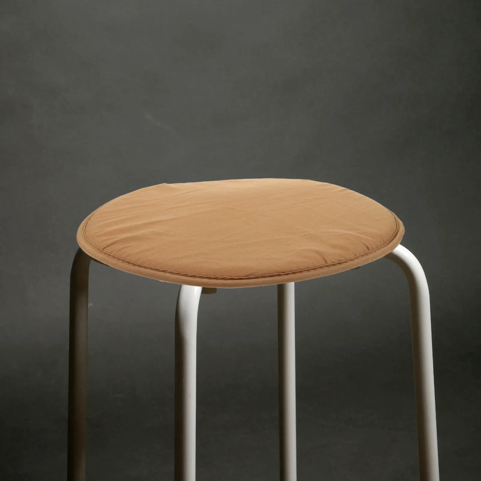 1Pcs Round Seat Cushion Light Brown Diameter 38Cm Thickened Sponge Chair Pad for Home Office Restaurant Dining Chair Seat
