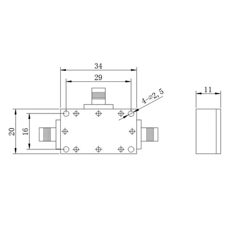 -MEOF 5-21Ghz RF تردد خلاط صعودا وهبوطا محول التردد C/X/KU الفرقة خلاط RF ملحق مع موصل SMA-K