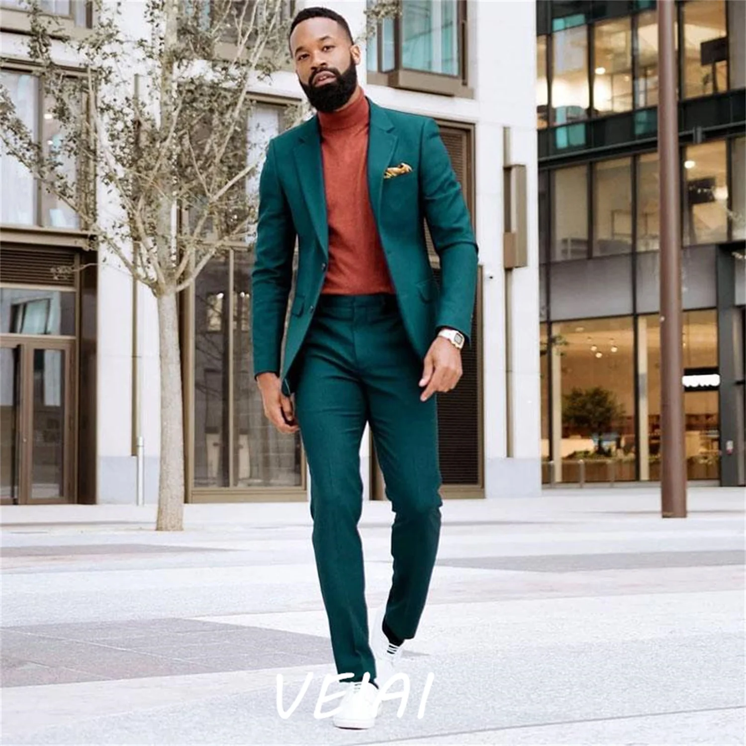 

Индивидуальные мужские костюмы Slim Fit с зубчатыми лацканами, мужские смокинги для свадьбы, пиджаки, одежда для жениха, куртки с вентиляционным отверстием сзади и брюки