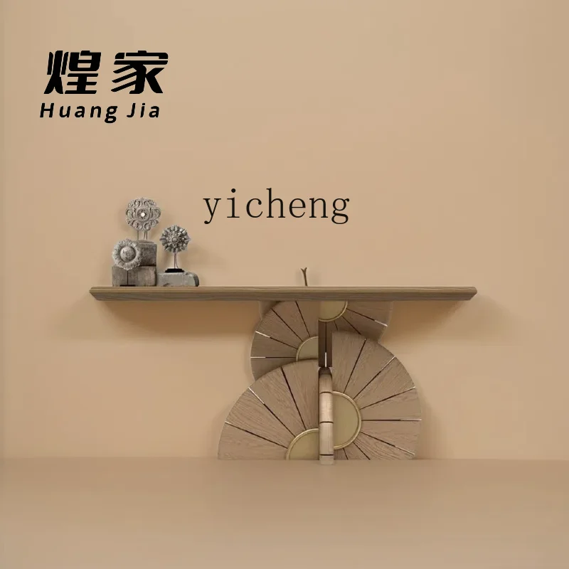 

XL entrance table entrance hall cabinet light luxury solid wood decorative end view table creative partition rack