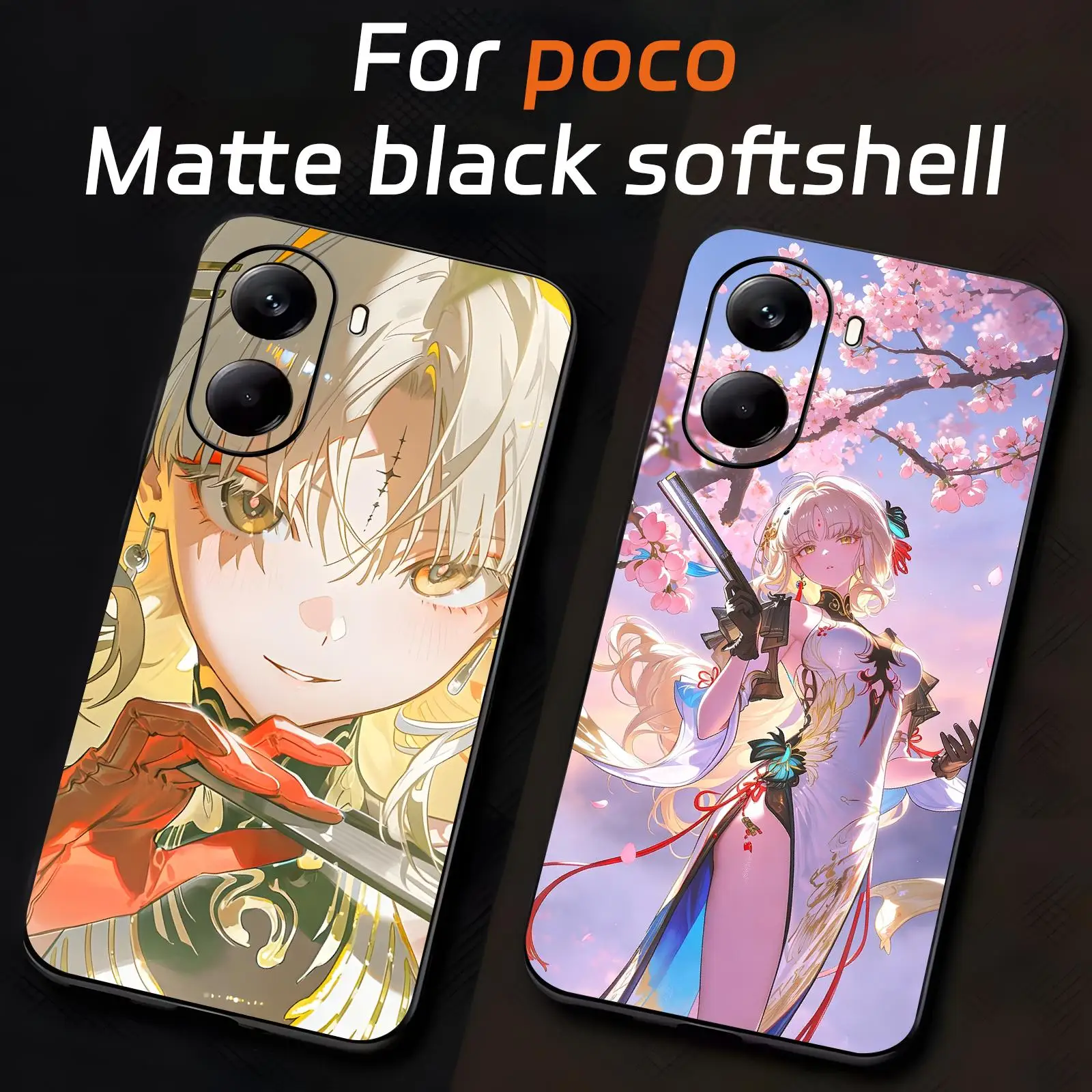 Wuthering Waves Suisui  Phone Case For Xiaomi POCO M7 M6 M5 X8 X7 X6 F8 F7 F6 Pro 5G Soft black Shockproof Cover