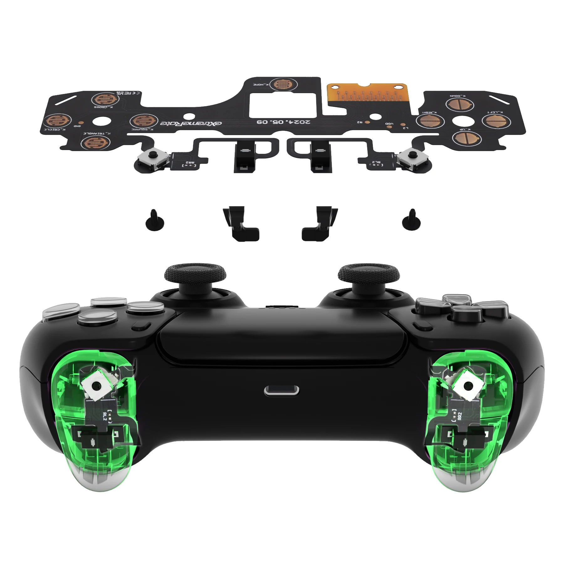 eXtremeRate Ergonomic Micro Switch Tactile Clicky Hair Trigger Kit for ps5 Controller BDM-030 Shoulder Buttons, Mouse Click