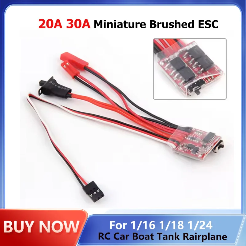 20A 30A مايكرو ESC ثنائي الاتجاه نحى ESC RC وحدة تحكم في السرعة الكهربائية 2S DIY بها بنفسك صغيرة 1/16 1/18 1/24 RC سيارة قارب خزان ث/الفرامل