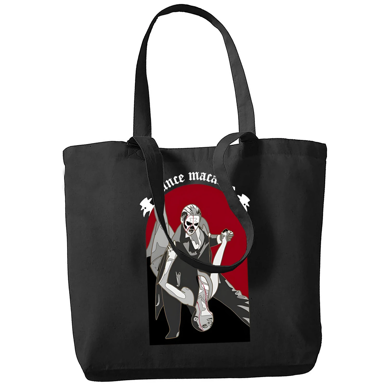 Ghost Rock Band Graphic Cartoon Printed Canvas Shoulder Bag Female Harajuku Funny Large-capacity Eco Environmental Shopper Bag