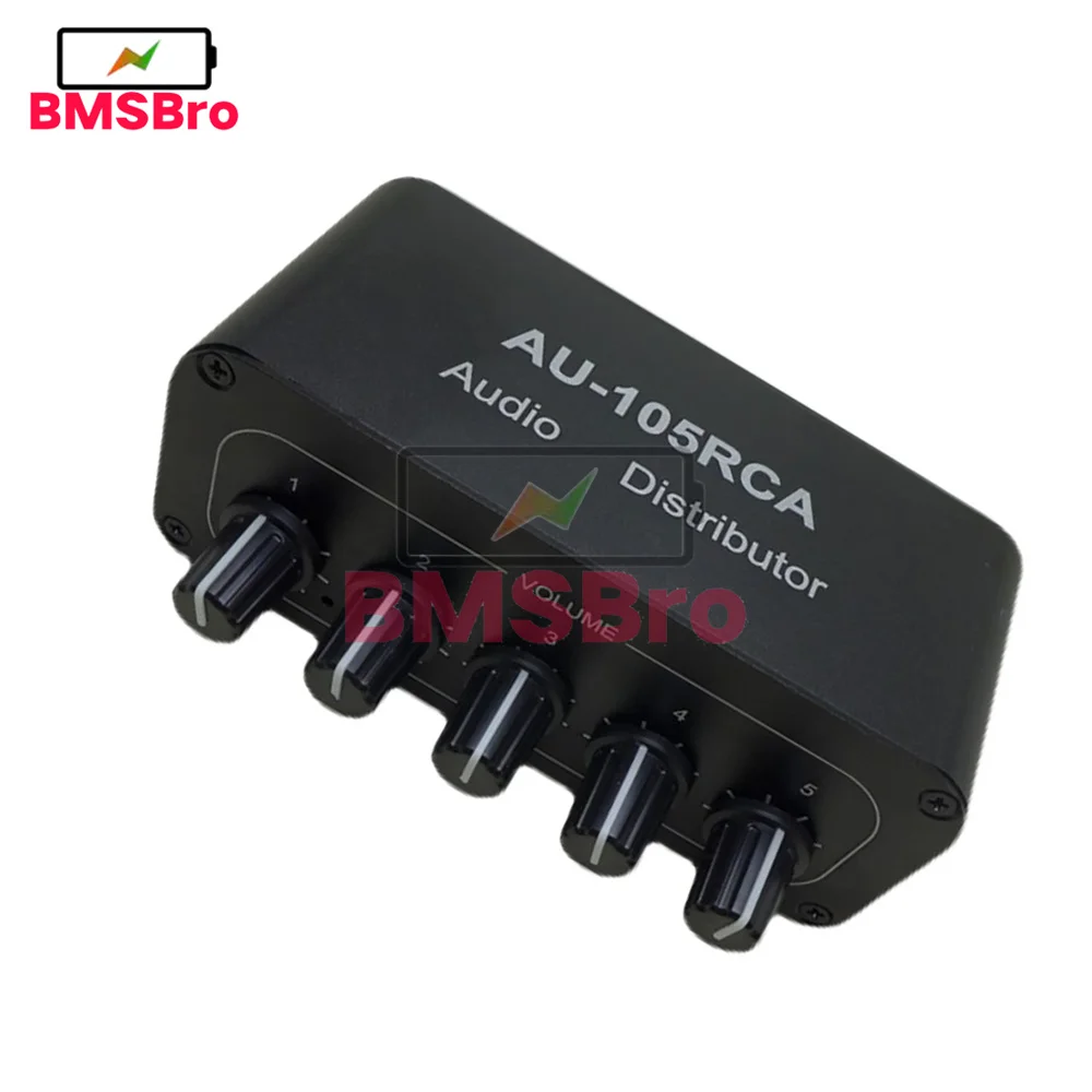 Audio Distributor Stereo Audio Mixer 1 Input 5 OutputMulti-Channel RCA splitter NJM4580 Op Amp For Power Amplifier Active audio