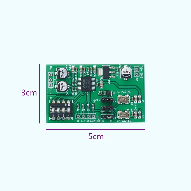 Dual-channel 24-bit ADC Data Acquisition Card Auxi Analog Audio to I2S Left-right Aligned Digital Output Module