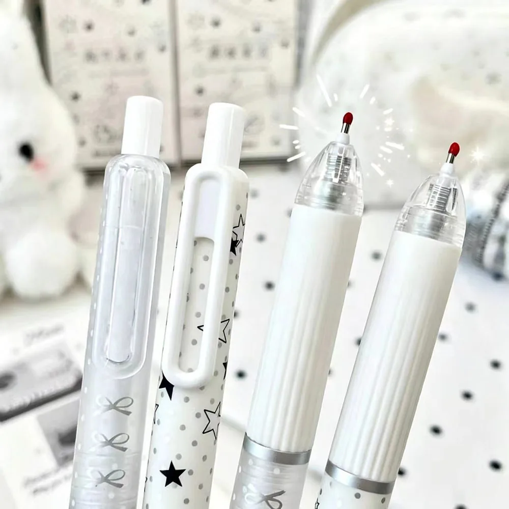 4 Star Pen Series Pressing Pen, Wave Point Element Neutral Pen, Student Speed Drying ST Sharp Black Pen, Soft Grip Handle